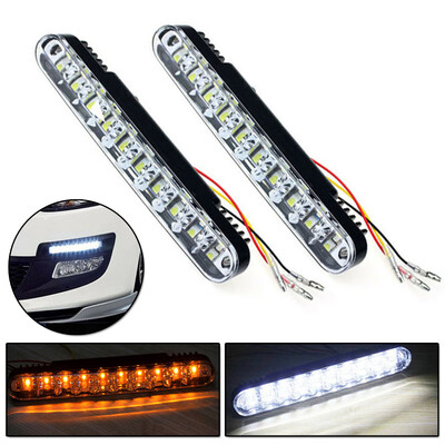 

2pcs 12V 30 LED Car Daytime Running Light DRL Daylight Lamp With Turn Lights NEW