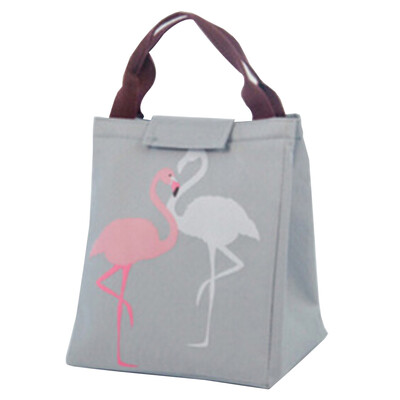 

Large Capacity Kids Flamingo Canvas Insulated Travel School Lunch Bag Travel School Lunch Bag Travel School Lunch Bag