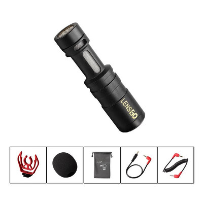 

LENSGO LYM-DMM1 Cardioid Directional Condenser Microphone Universal Video Microphone With Sponge Windshield Shockproof Mount for C