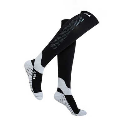 

R-BAO Unisex Compression Sleeve Socks Reflective Marking Night Running Men Women Adults Long Sports Socks