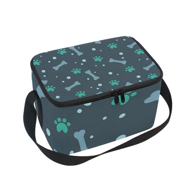 

ALAZA Lunch Box Paw And Bone Insulated Lunch Bag Large Cooler Tote Bagfor Men Women
