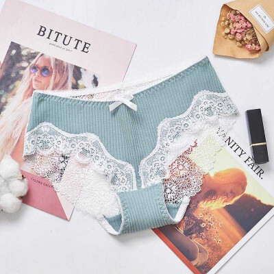 

Japanese Style New Sexy Lace Transparent Hollow Briefs Fashion Sweet Bow Decoration Women Panties