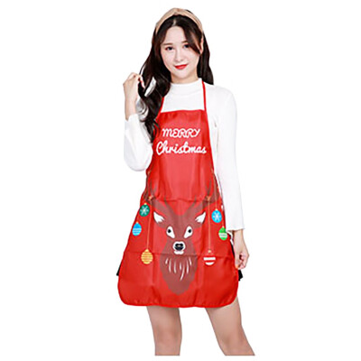 

Toponeto Christmas Cartoon Santa Claus Apron Bar Waiter Kitchen Cooking Apron Home Decor