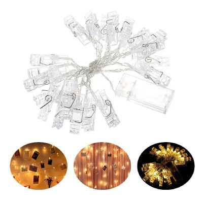 

Batterys Powered 20leds Warm White Fairy String Lights 22M722FT with Photo Clips for Hanging Pictures Cards in Living Room Bedr