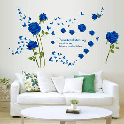 

Fashion Rose Flower Removable PVC Wall Sticker Home Decor Room Decal Home Garden Home Decoration Stickers