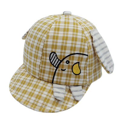 

Baby hat spring new childrens plaid cartoon cotton baseball cap baby hat accessories for 0-2T