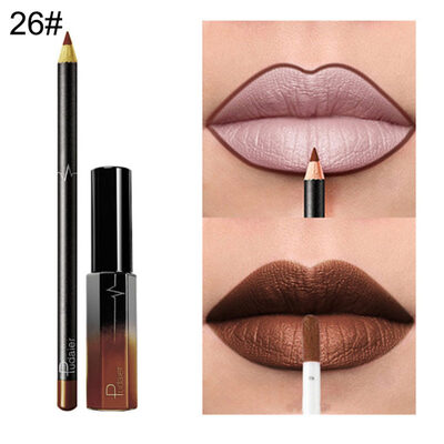 

2Pcs Waterproof Matte Lipliner Pen Long Lasting Lip Gloss Glaze Lipstick Makeup