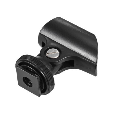 

Andoer 19mm Plastic Mic Microphone Holder Clip with Hot Shoe & 14" Screw Hole for DSLR Camera