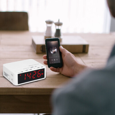 

Desktop Wireless Bluetooth Speakers Alarm Clock FM Radio TF Card MP3 Player Line In Hands-free with Microphone LED Display