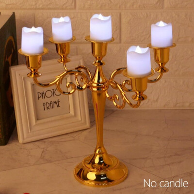 

New 5 Arms Art Metal Vintage Crafts Candelabra Alloy Candle Holder Stand Wedding Candlestick Home Decor