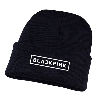 

Kpop Black Pink Same Heel Knitted Hat Pair Wool Hat Autumn Winter Creative Printed Hat Hot Gift