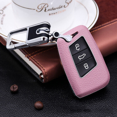 

Top Layer Leather Car Key Case Car Key Cover Shell Car Keychain For Volkswagen New Magotan19 CCGolf 6Golf 7TiguanTouran