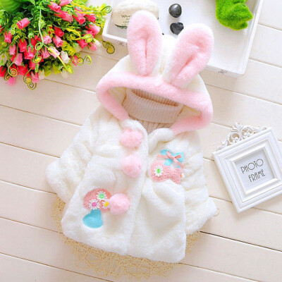 

Baby Girl Coat 2019 Autumn Winter Baby Girls Princess Warm Jacket Rabbit Ear Hoodie Casual Toddler Outerwear Infants clothing