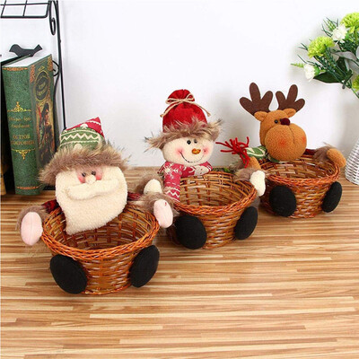 

〖Follure〗Christmas Candy Storage Basket Decoration Santa Claus Storage Basket Gift
