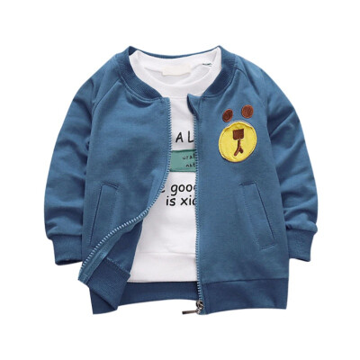 

Autumn Baby Girl Boy Outerwear Cartoon Bear Print Casual Zipper Sweatshirt Kids Outfits Tops