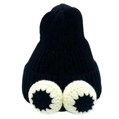 

Baby Caps Winter Newborn cartoon big eyes knitted headgear pink warm Baby soft cute hat