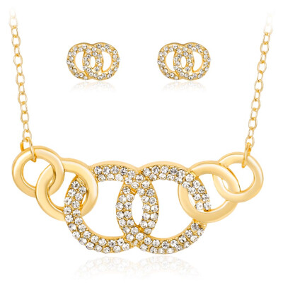 

Gold Jewelry 3pcs Necklace Costume Magic For Filled Set Pretty Pendant Women