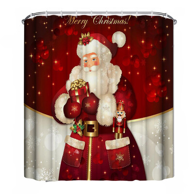 

Gobestart Christmas Waterproof Polyester Bathroom Shower Curtain Decor With Hooks New