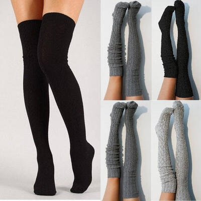 

Fashion Women Girls Knit Long Boot Sock Over Knee Thigh High Warm Stocking
