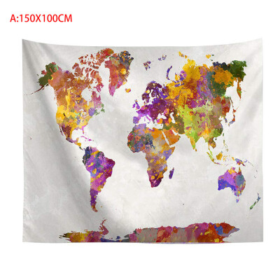 

Toponeto Vintage World Map Wall Tapestries Hanging Hippie Tapestry Bedspread Yoga Mat New