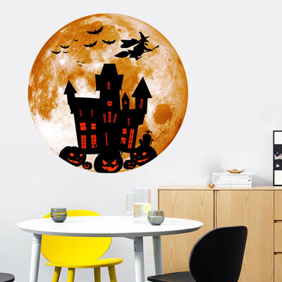 

Toponeto Creative Luminous Moon-shadow Wall Sticker Halloween Decoration Sticker Witch