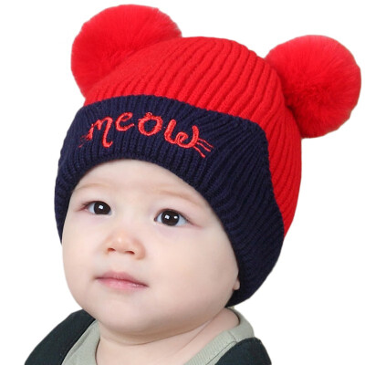 

Baby Girl Boy Hat Knitted Hat For Girls Cotton ball Children Cap Toddler Kids Hats Cartoon Cute Baby Hats Bonnet