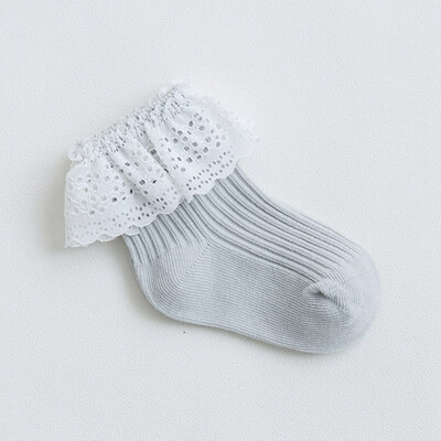 

2019 New Spring And Summer Children&39S Lace Socks Lace Side Girls Socks Solid Color Baby Socks