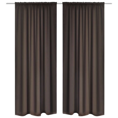 

2 pcs Brown Slot-Headed Blackout Curtains 53" x 96"