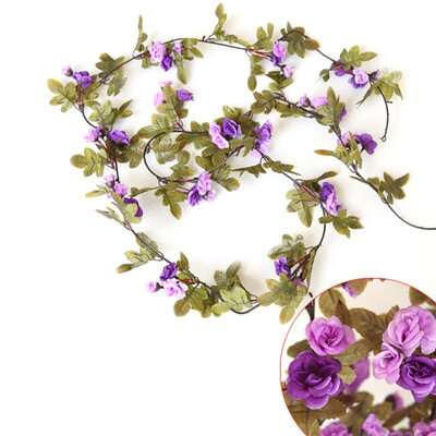 

Durable Simulation Rose Flower Rattan European Style Retro Small Rose Wedding Decoration Wall Hanging