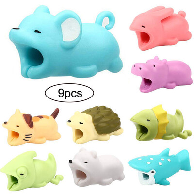 

〖Follure〗9pcs Cable Bite For Iphone Cable cord Animal Phone Accessory Protects Cute