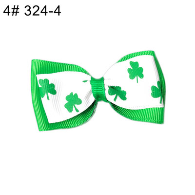 

12Pcs Lovely Saint Patricks Day Shamrock Girls Hair Clip Bow Hairpin Headwear