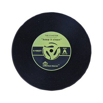 

Toponeto CD Records Shape Kitchen Party Bar Cup Mat Placemat Silicone Coaster Creative BU