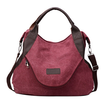 

Vintage Canvas Large Capacity Tote Shoulder Bag Tablet Book Holder Travel Pouch