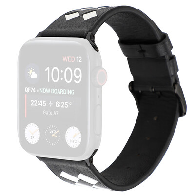 

〖Follure〗Premium Soft Leather Grid Sport Replaceable Band For Apple Watch 4321 3840mm