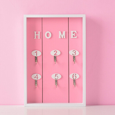 

Wooden Wall Key Holder Hook Mount Rack Store Organizer Storage Hanging Chic Box