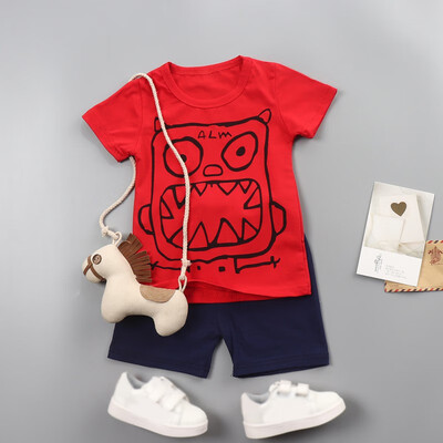 

Summer Baby Boy Clothes Kids Boys Short Sleeve Cartoon Print Tops T-ShirtShorts Children Casual Outfits Sets