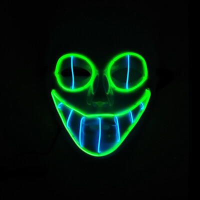 

Halloween Ghost Mask Dance Party And Ba Plastic Gorgeous Color EL Cold Light Party Luminous Mask Cosplay Costume Decor Supplies