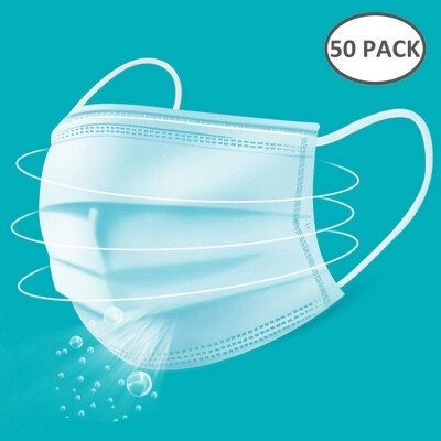 

5020PCS 3-Ply Disposable Face Mask Dust Mask Flu Face Masks with Elastic Ear Loop for All People