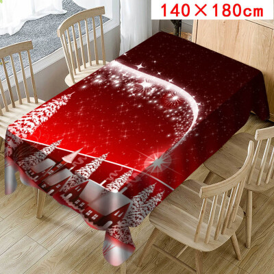 

Tailored Christmas Tablecloth Print Rectangle Table Cover Holiday Party Home Decor