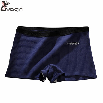 

Women Safety Shorts Pants Seamless Thread Mid Waist Panties Anti Emptied Boyshorts Underpants Girls Slimming Underwear