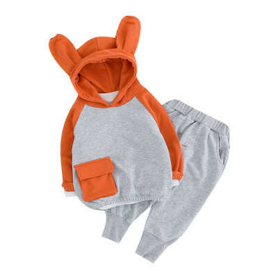 

Baby Clothing Sets Girls Boy Sweatshirts Long Sleeve Cartoon Hooded TopsCasual Pants 2Pcs Toddler Outfit Children Clothing Suit