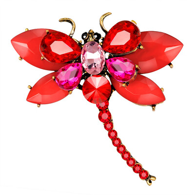 

Jewelry Antique Gold Vintage Dragonfly Brooches Pins Fashion Womens Insect Hijab Accessory Big Size Scarf Pins Brooches