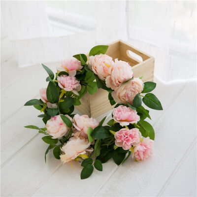

Artificial Simulation Rose Western Peony Buds Core Vine Rose Wedding Home Garden Decor Soft Vine Ivy Garland Silk Fake Flower