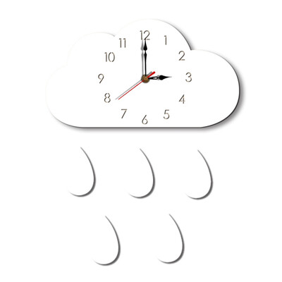 

Acrylic Surface Wooden Wall Clock With Raindrops Silent Movement Needle Display Arabic Numerals Nordic Home Decorations