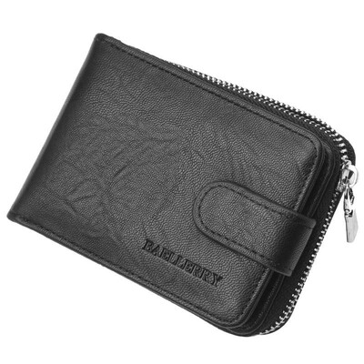 

Men Wallet Baellerry PU Leather Solid Short Foldable Large Capacity Multifunction Simple Business Money Clip