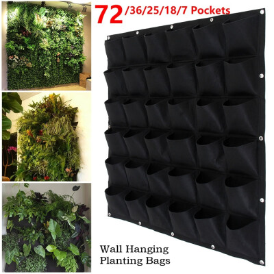 

718253672 Pockets Wall Hanging Planting Bags Garden Vertical Planter Multi