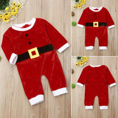 

Christmas Newborn Baby Boy Girl Santa Clothes Romper Jumpsuit Bodysuit Outfit UK