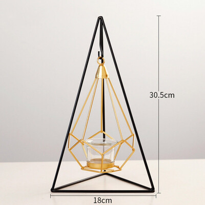 

European Romantic Iron Art Plating Candle Holder Household Table Decor Candle Lantern With Display Stand wedding Home Decor Gift