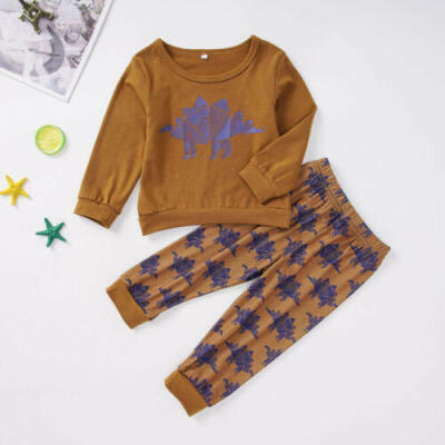 

US 2PCS Toddler Kid Boy T-Shirt Tops Pants Leggings Outfit Winter Clothes Set