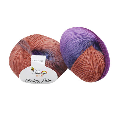 

Gobestart 1pc 50g Chunky Hand-woven Rainbow Colorful Knitting Scores Wool Blend Yarn